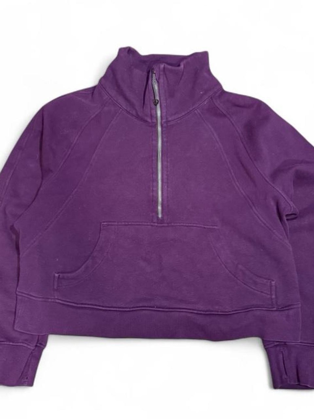 Y2K Lululemon Half Zip Scuba Purple Boxy Cropped Sweatshirt
